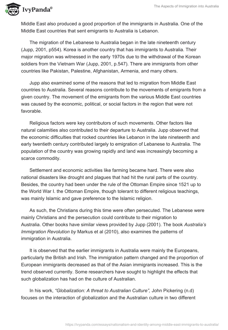 The Aspects of Immigration into Australia. Page 4