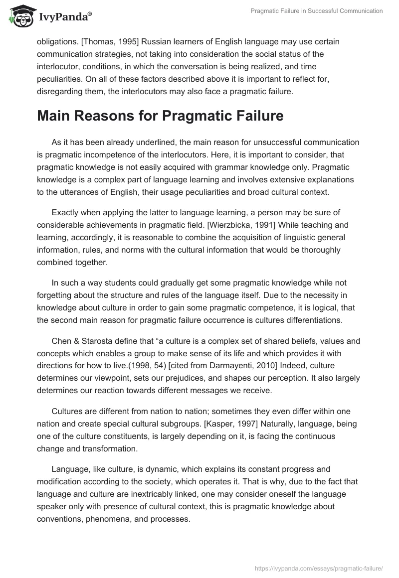 Pragmatic Failure in Successful Communication. Page 5