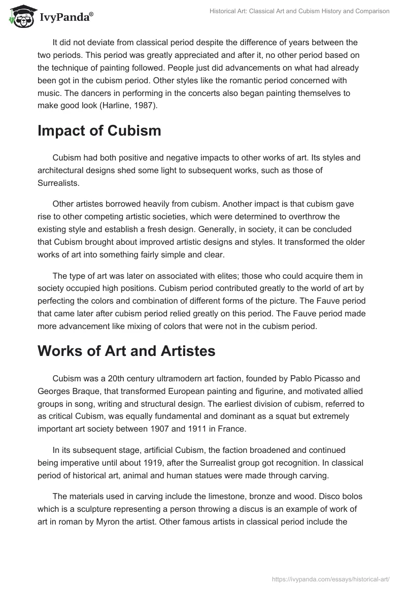 Historical Art: Classical Art and Cubism History and Comparison. Page 4