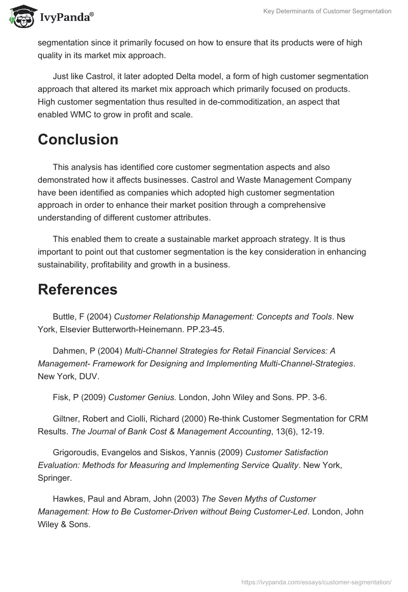 Key Determinants of Customer Segmentation. Page 4