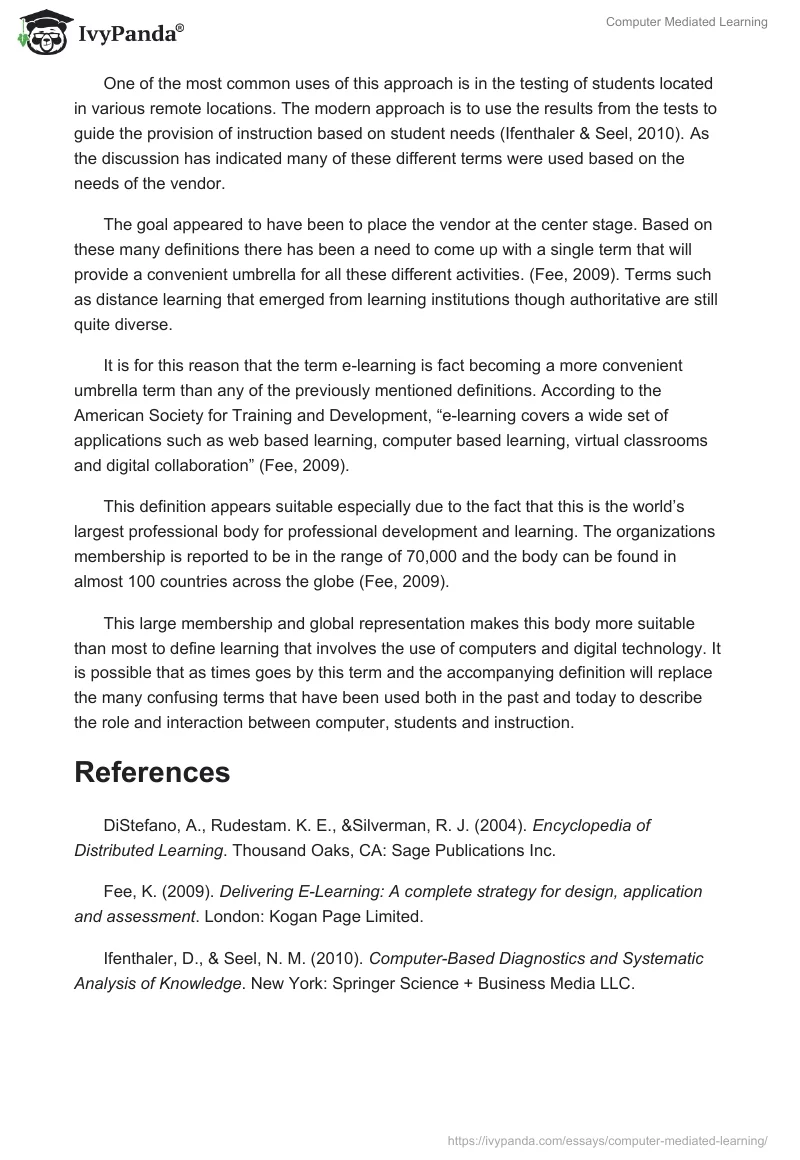 Computer Mediated Learning. Page 2