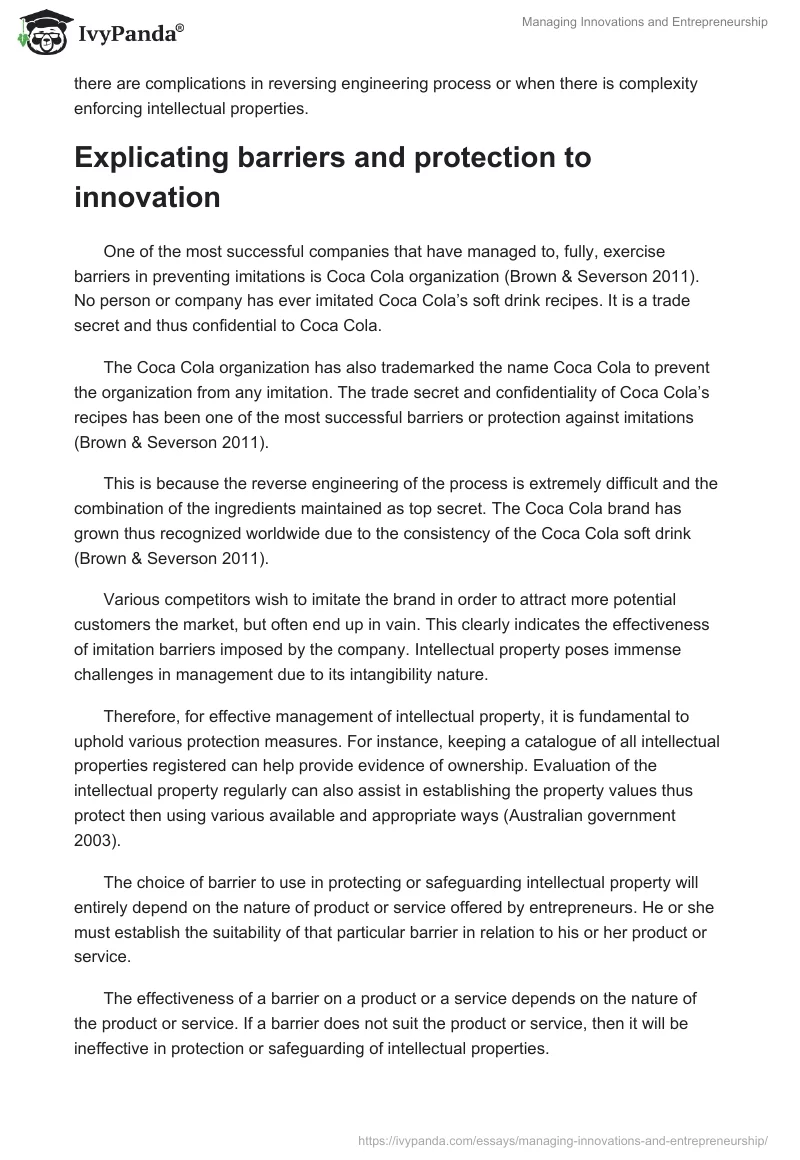 Managing Innovations and Entrepreneurship. Page 3