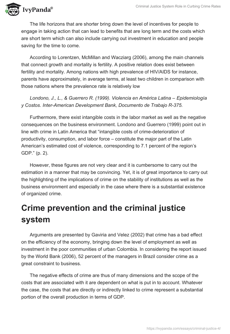 Criminal Justice System Role in Curbing Crime Rates. Page 4