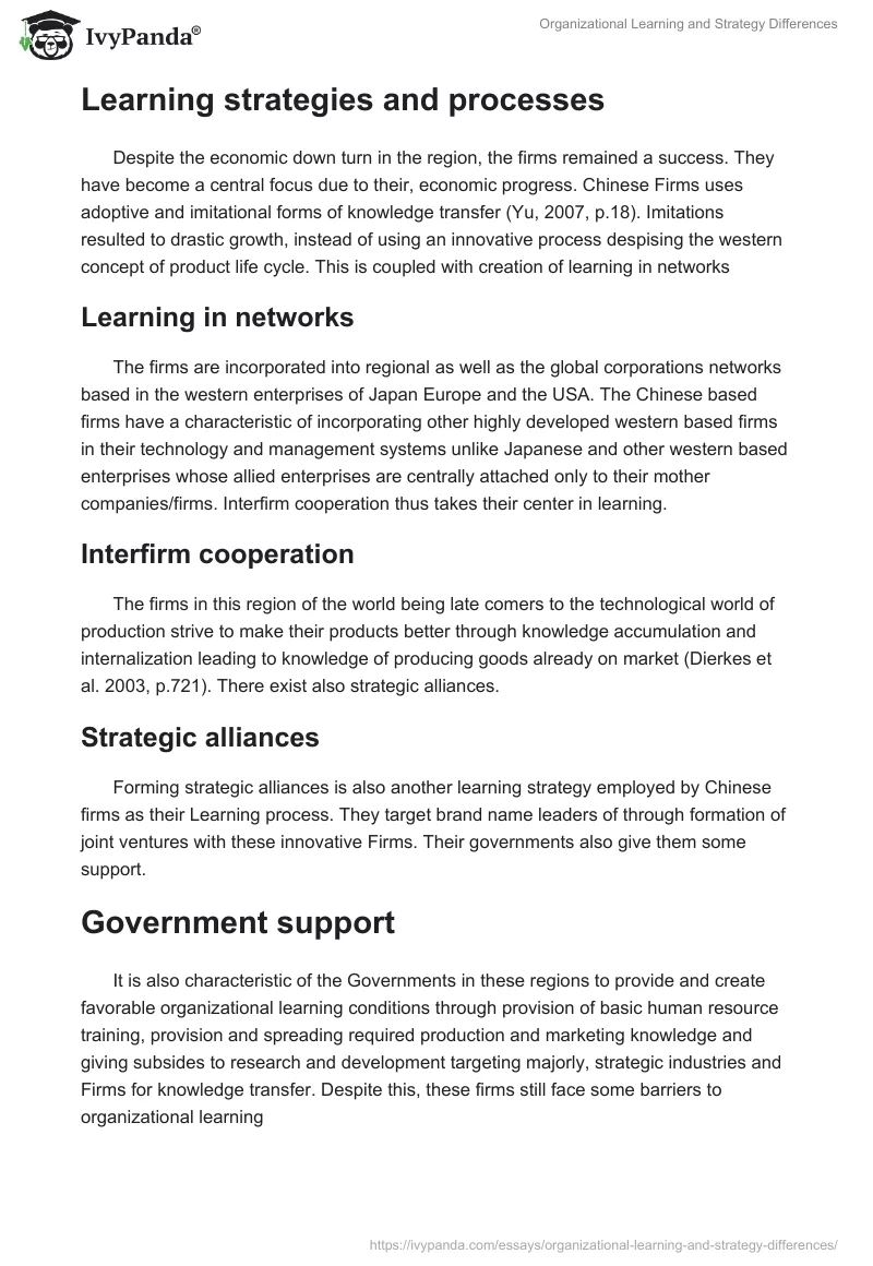 Organizational Learning and Strategy Differences. Page 2