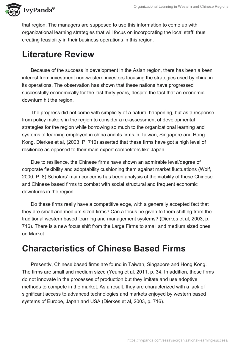 Organizational Learning in Western and Chinese Regions. Page 2