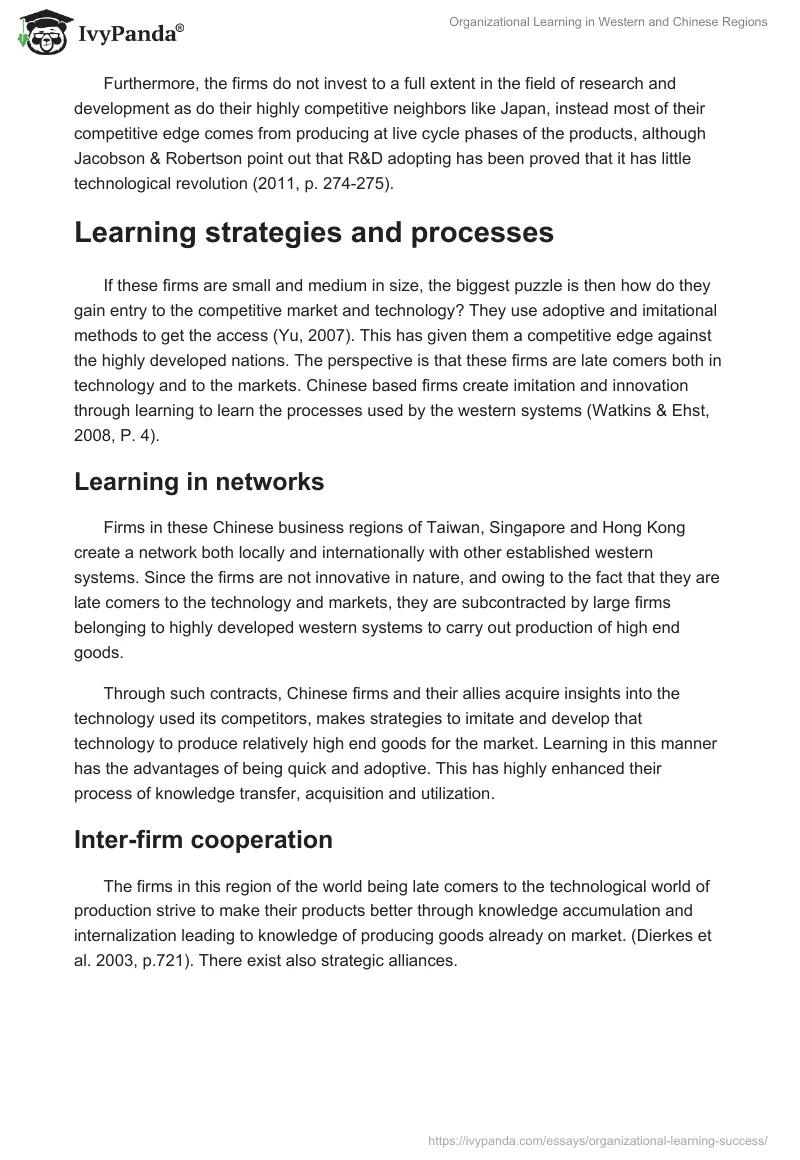 Organizational Learning in Western and Chinese Regions. Page 3
