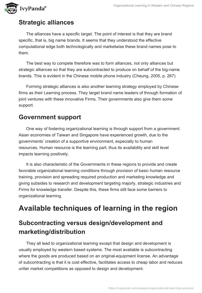 Organizational Learning in Western and Chinese Regions. Page 4