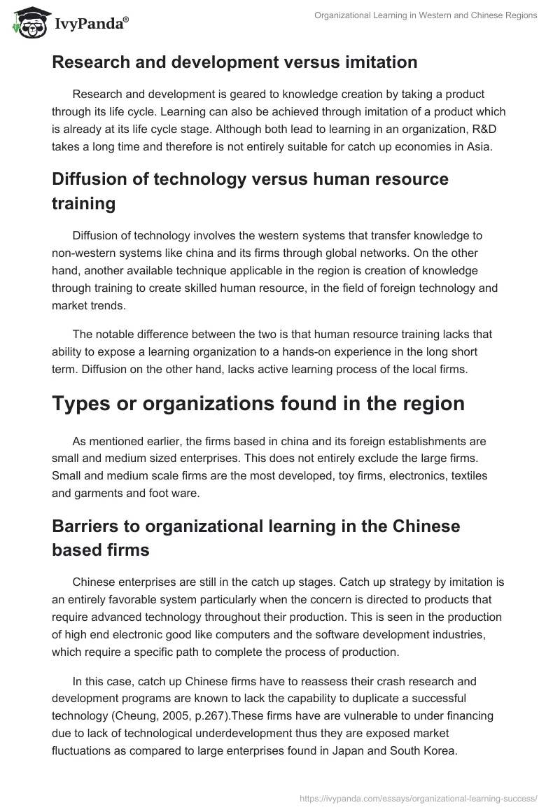 Organizational Learning in Western and Chinese Regions. Page 5