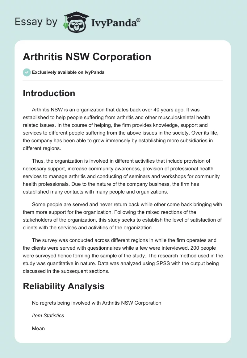 Arthritis NSW Corporation. Page 1