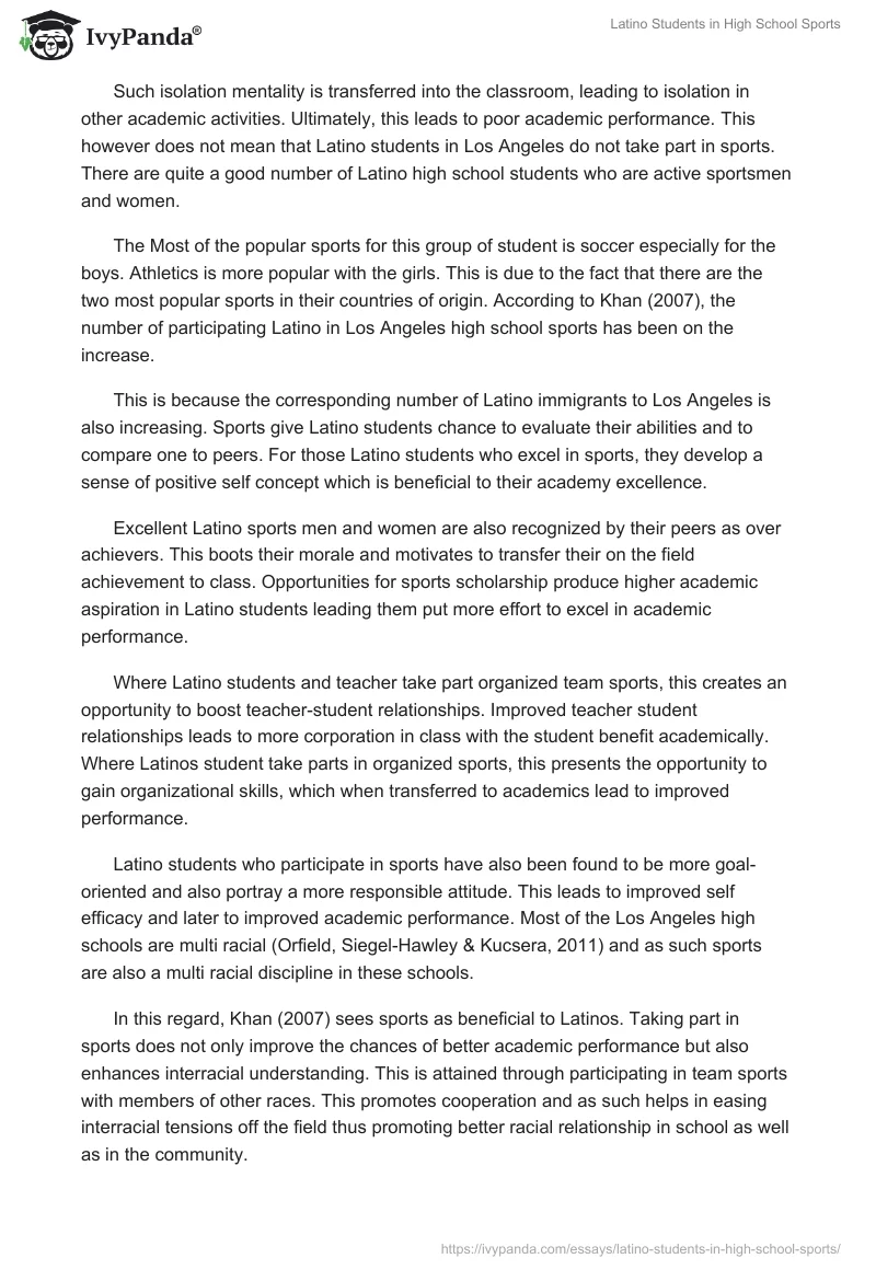 Latino Students in High School Sports. Page 4