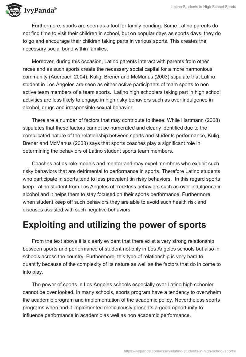 Latino Students in High School Sports. Page 5