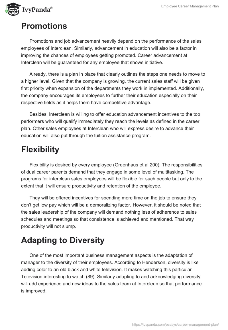 Employee Career Management Plan. Page 3