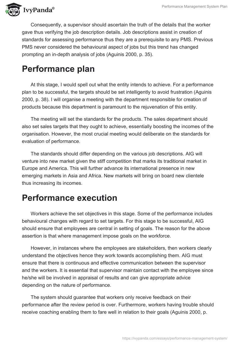Performance Management System Plan. Page 4