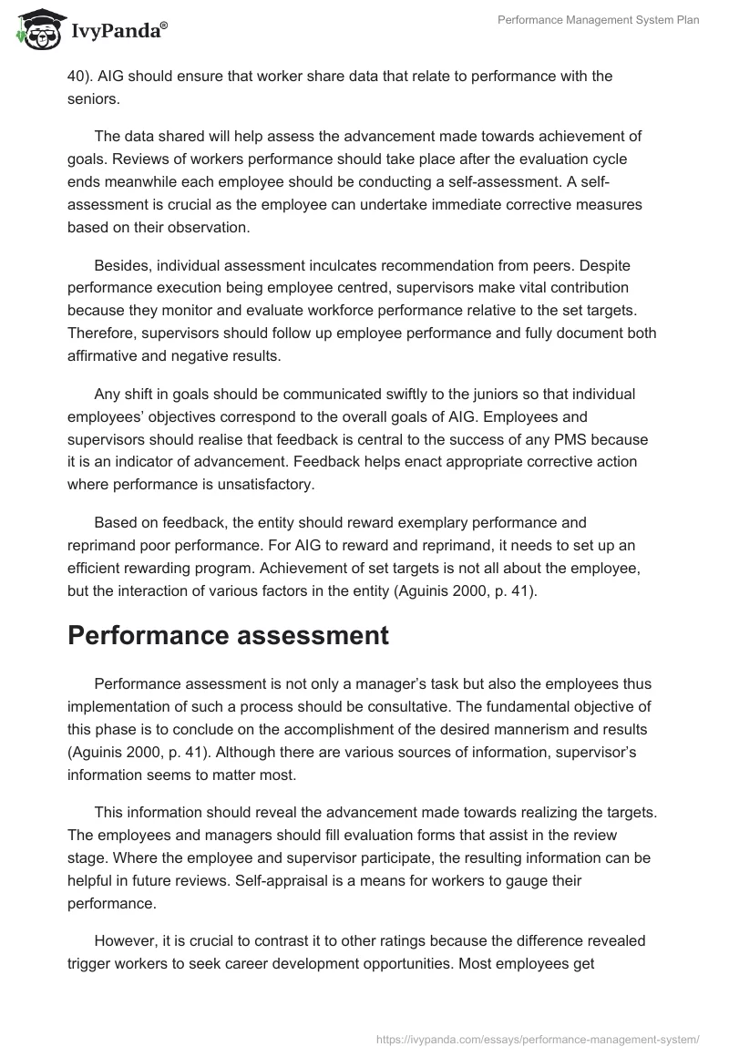 Performance Management System Plan. Page 5