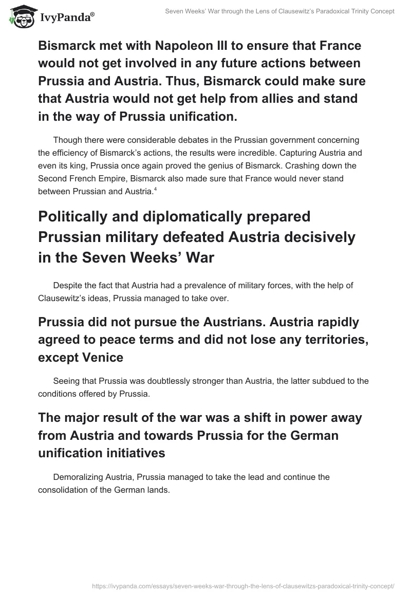 Seven Weeks’ War Through the Lens of Clausewitz’s Paradoxical Trinity Concept. Page 3
