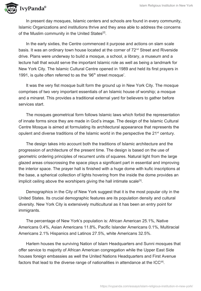 Islam Religious Institution in New York. Page 2