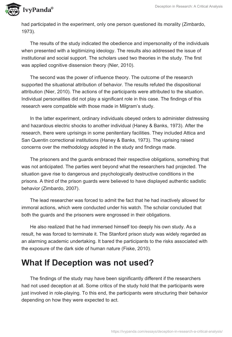 Deception in Research: A Critical Analysis. Page 2