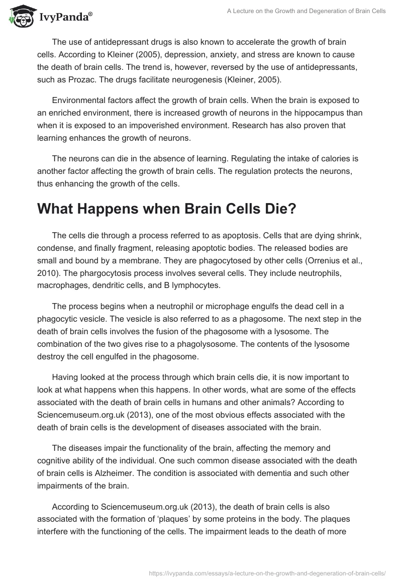 A Lecture on the Growth and Degeneration of Brain Cells. Page 2