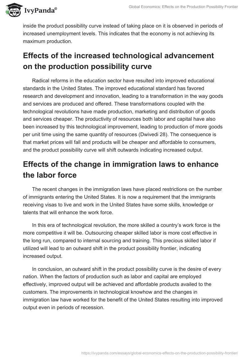 Global Economics: Effects on the Production Possibility Frontier. Page 2