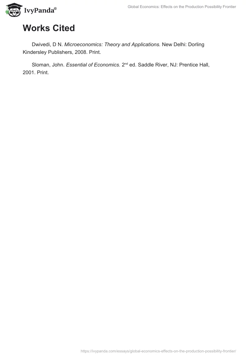 Global Economics: Effects on the Production Possibility Frontier. Page 3