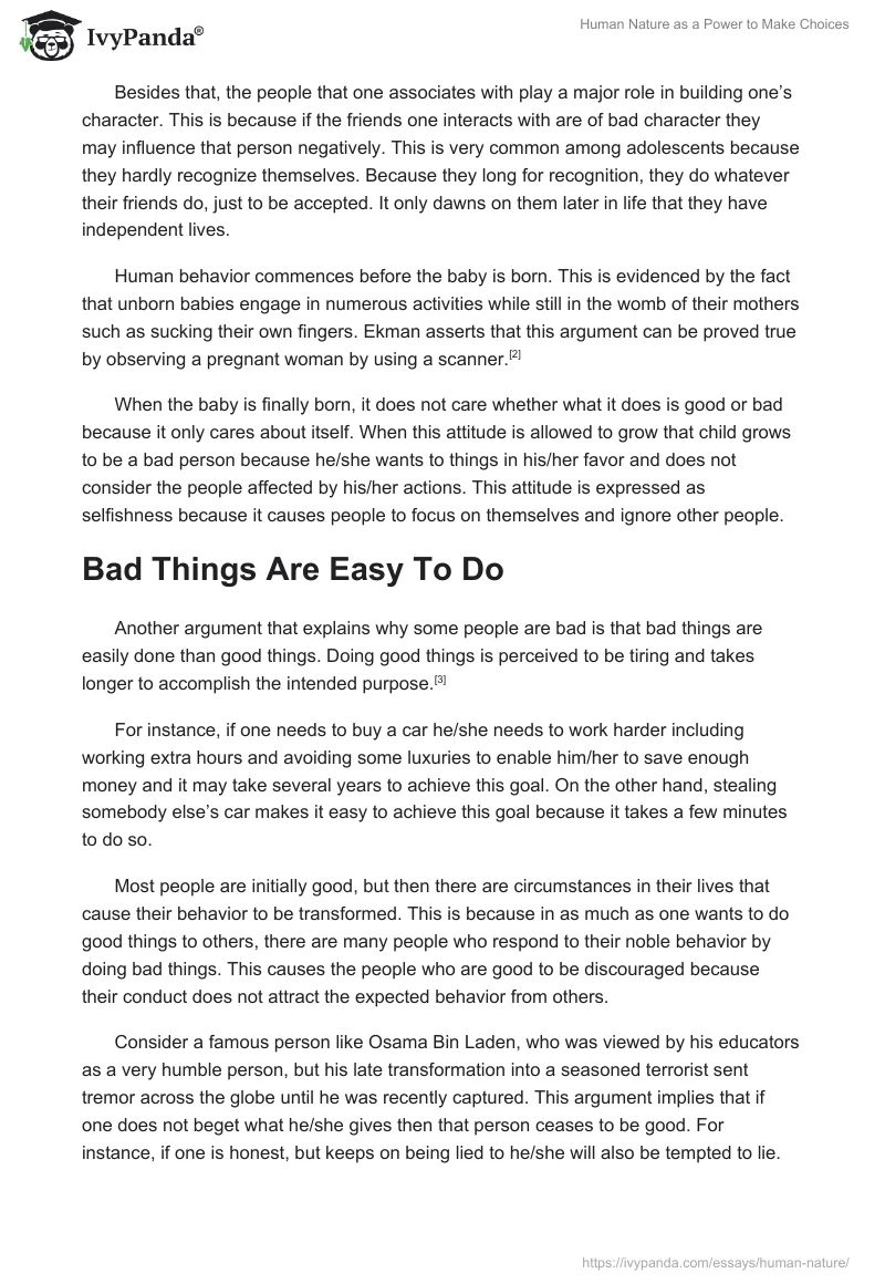 Human Nature as a Power to Make Choices. Page 2