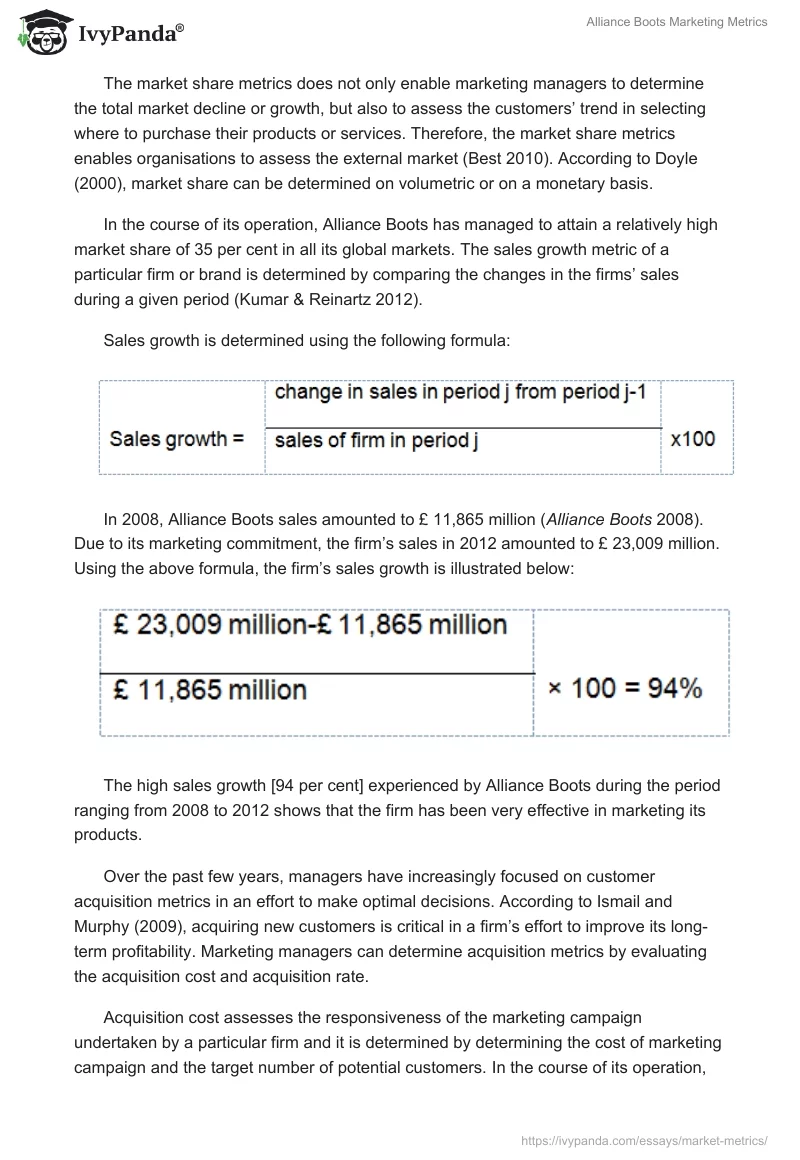 Alliance Boots Marketing Metrics. Page 2
