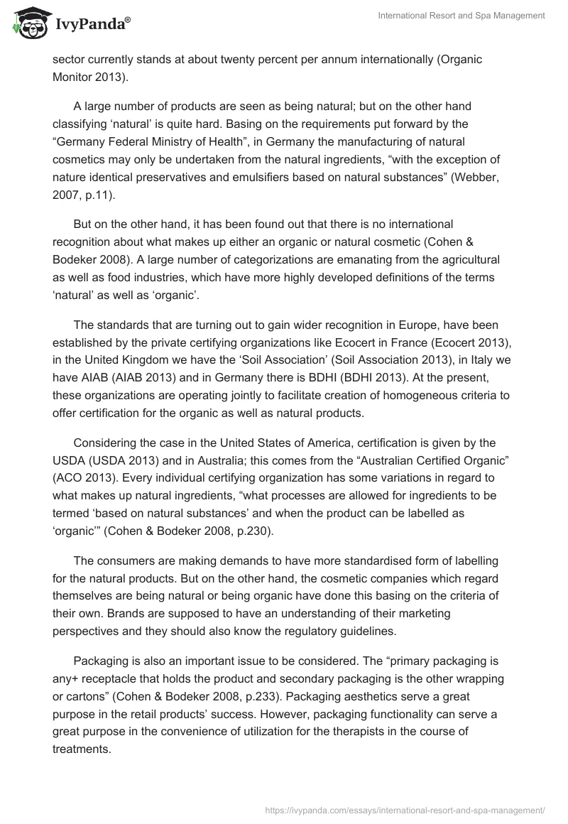 International Resort and Spa Management. Page 4