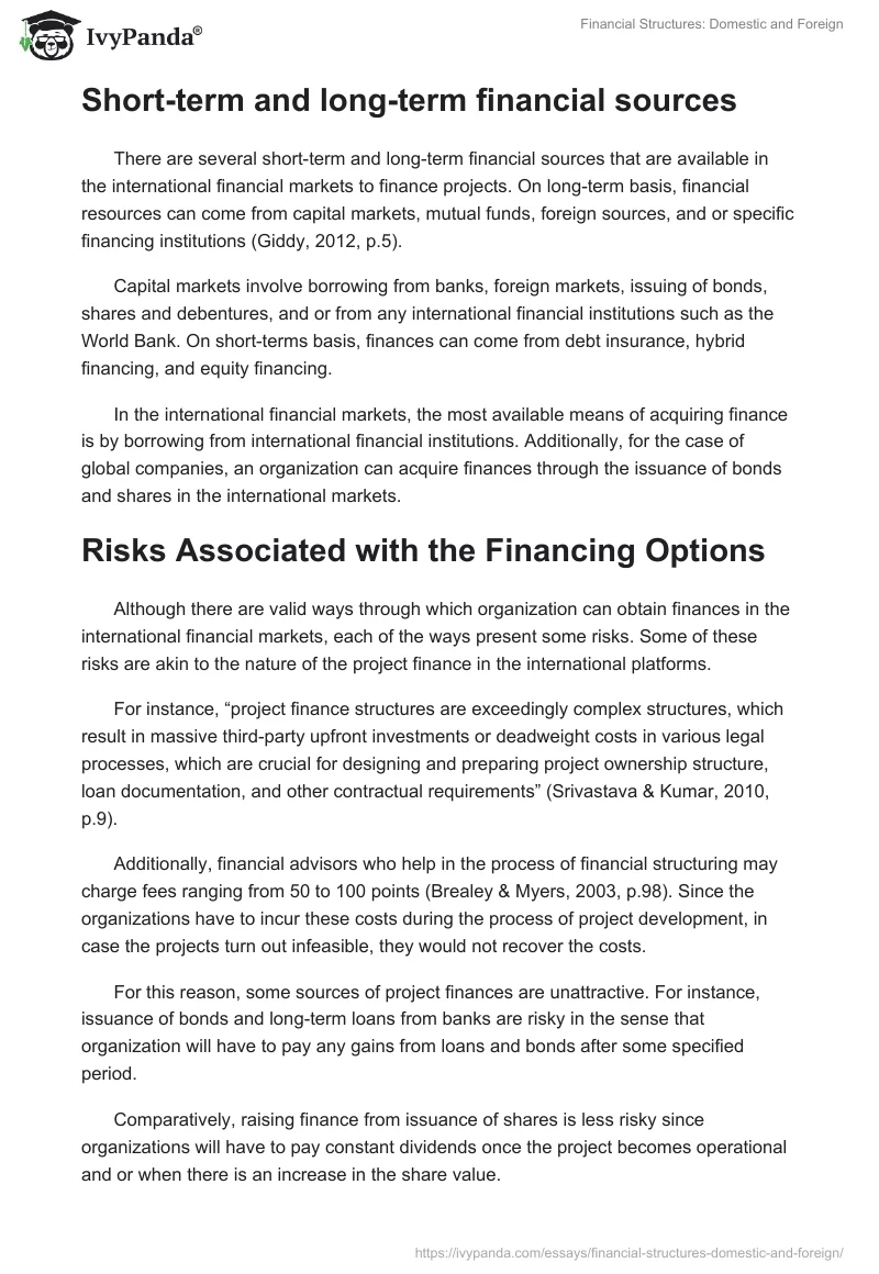 Financial Structures: Domestic and Foreign. Page 2