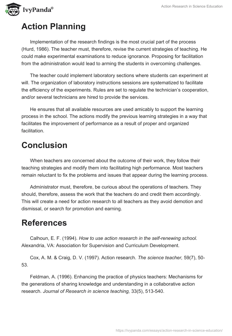Action Research in Science Education. Page 4