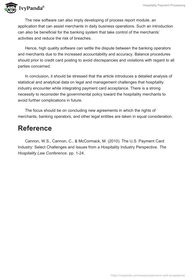 Hospitality Payment Processing. Page 3