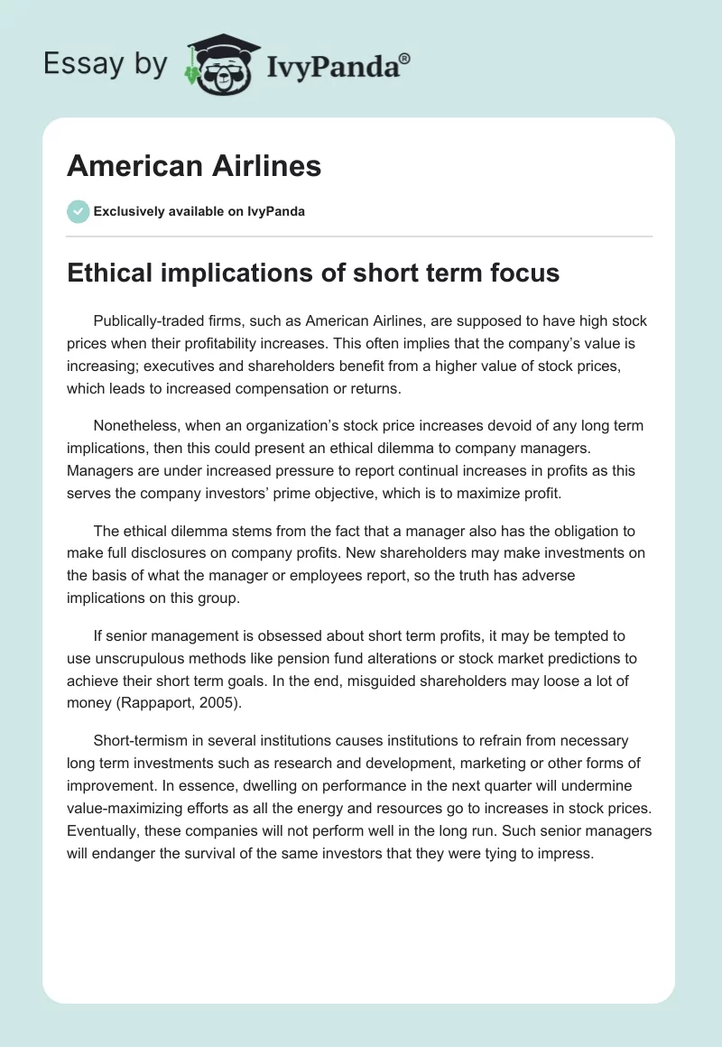 American Airlines. Page 1