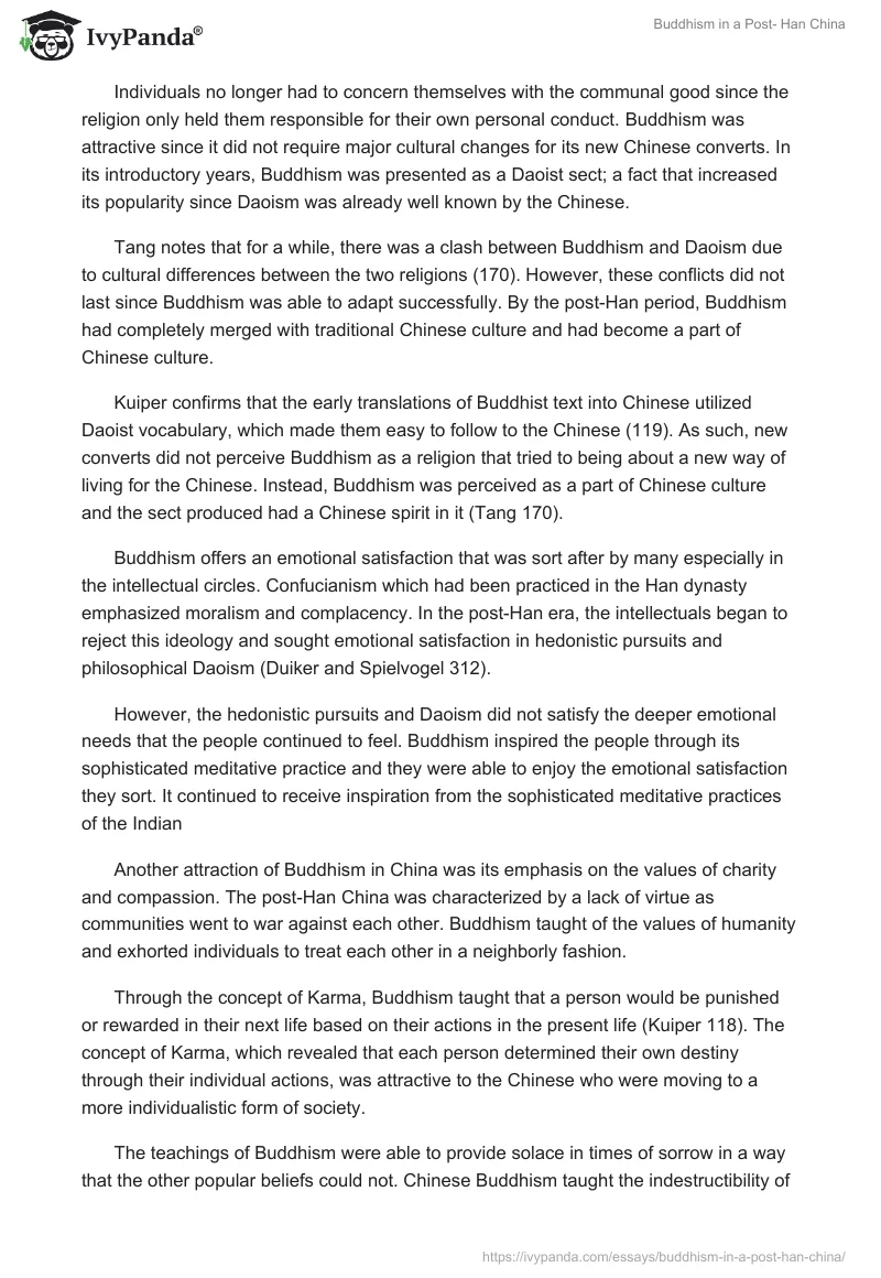 Buddhism in a Post- Han China. Page 3