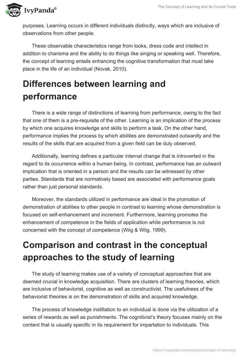 The Concept of Learning and Its Crucial Tools. Page 2