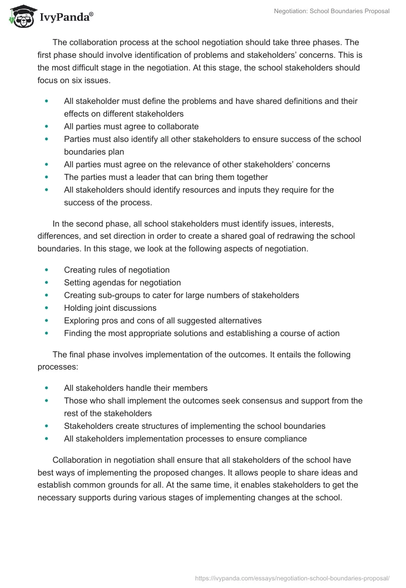 Negotiation: School Boundaries Proposal. Page 3