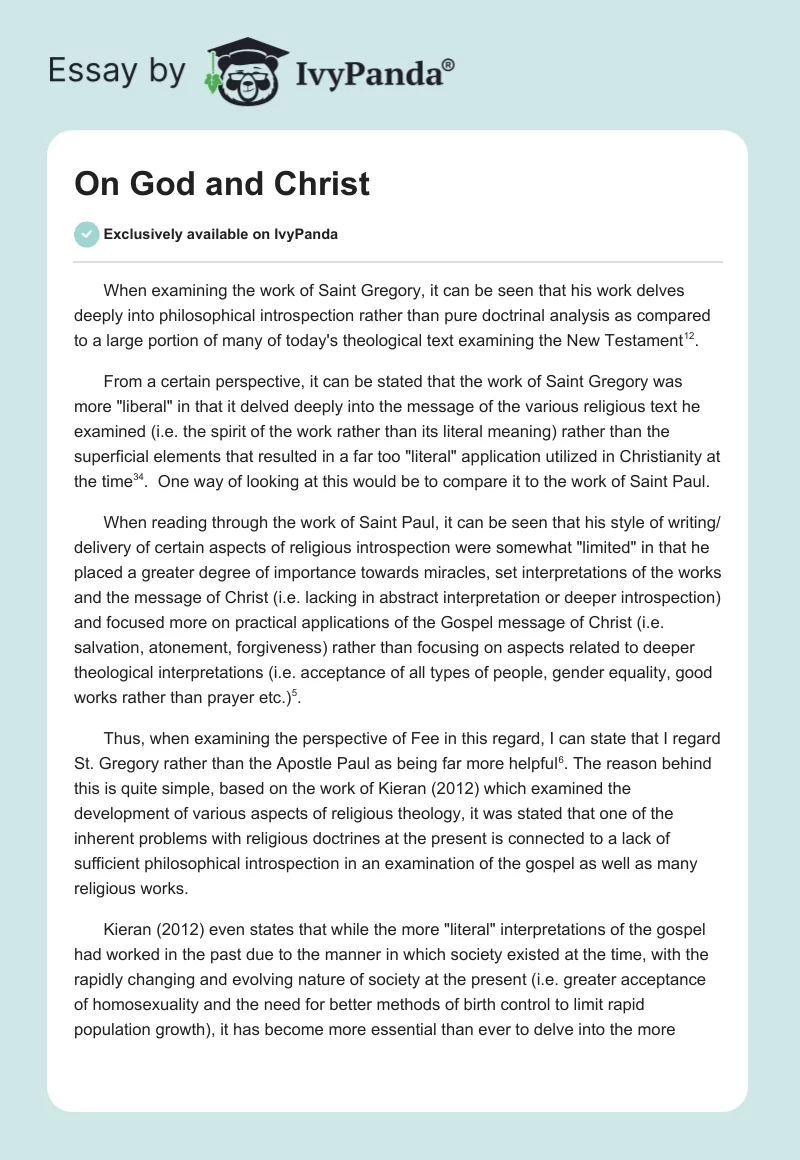 On God and Christ. Page 1