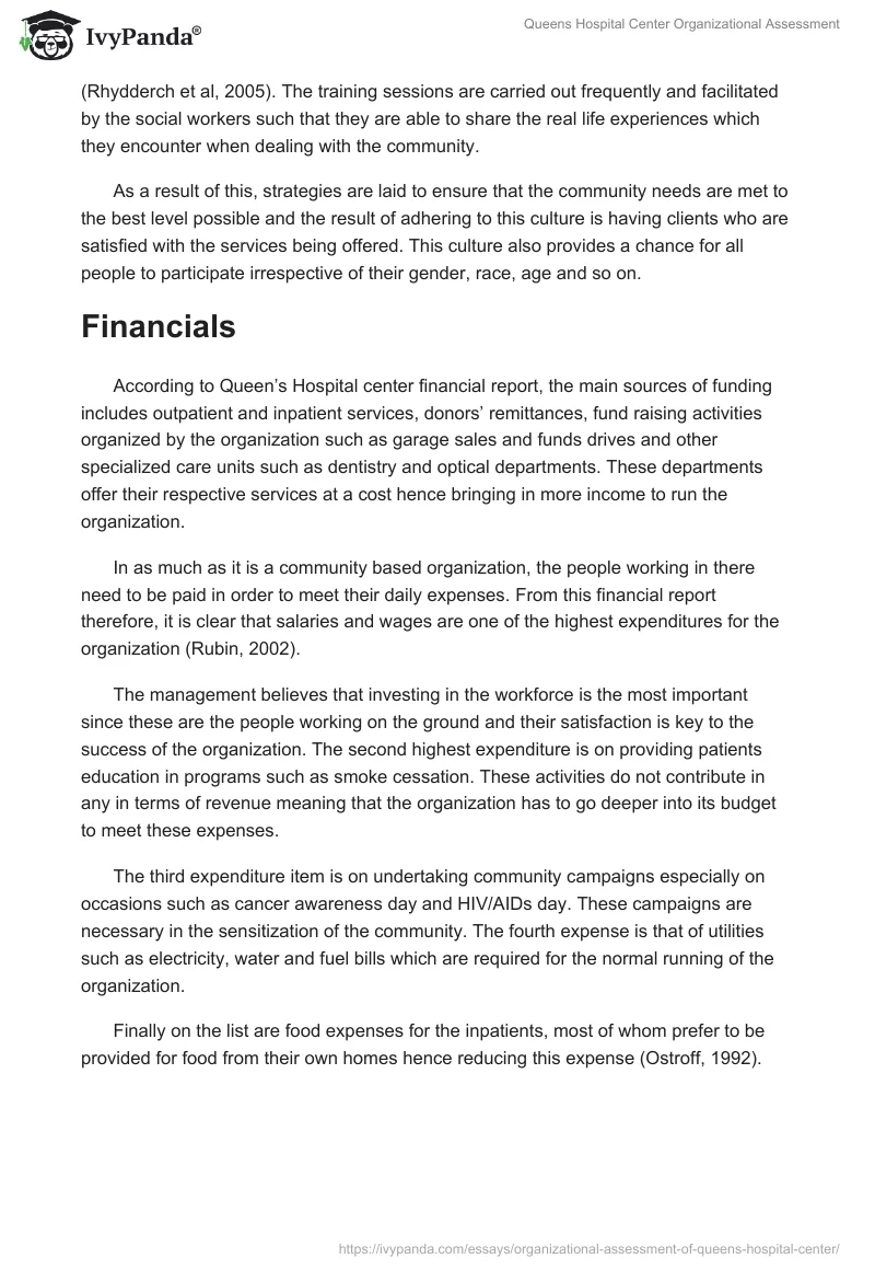 Queens Hospital Center Organizational Assessment. Page 3