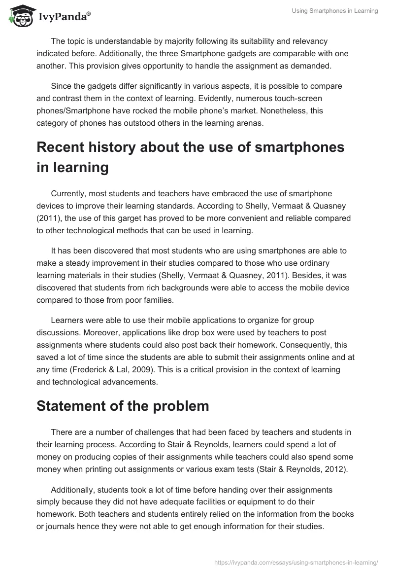 Using Smartphones in Learning. Page 2