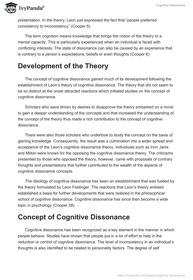 Cognitive Dissonance. Page 2