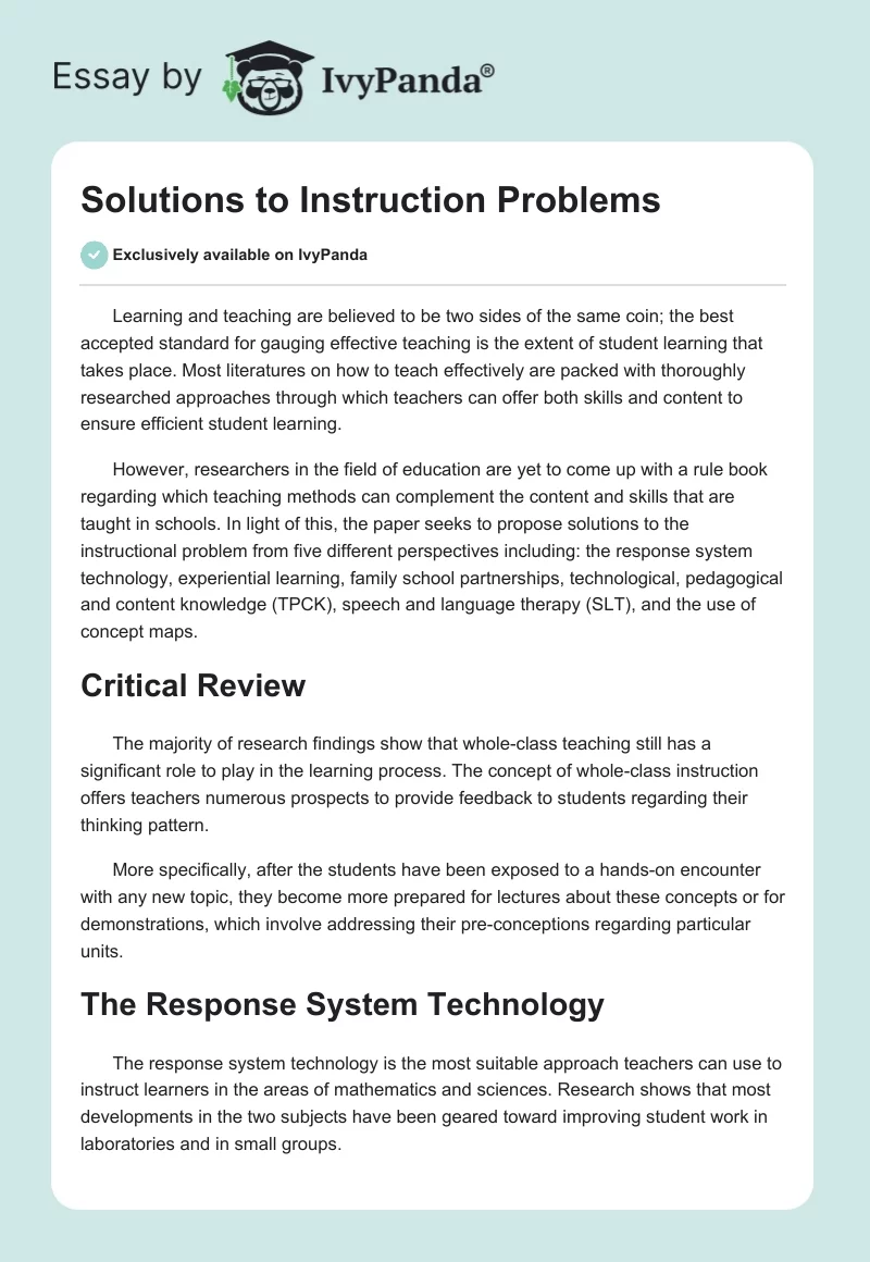 Solutions to Instruction Problems. Page 1