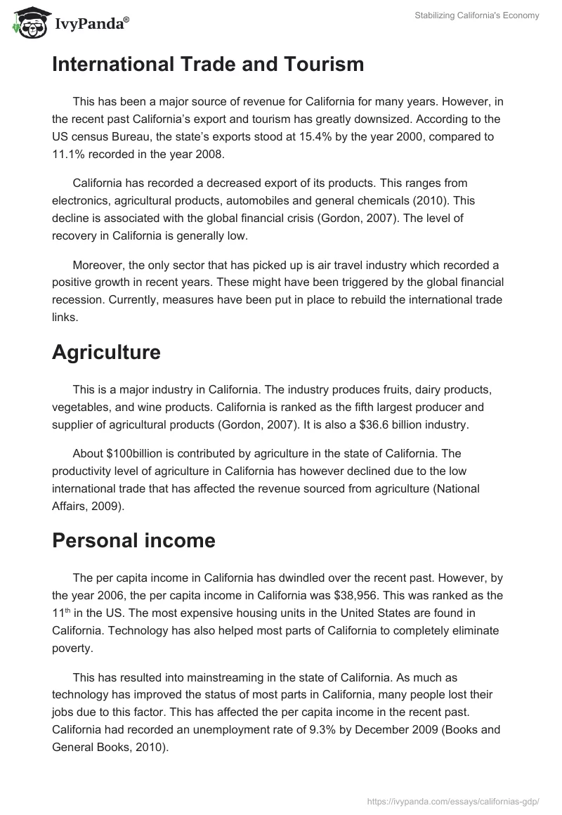 Stabilizing California's Economy. Page 3