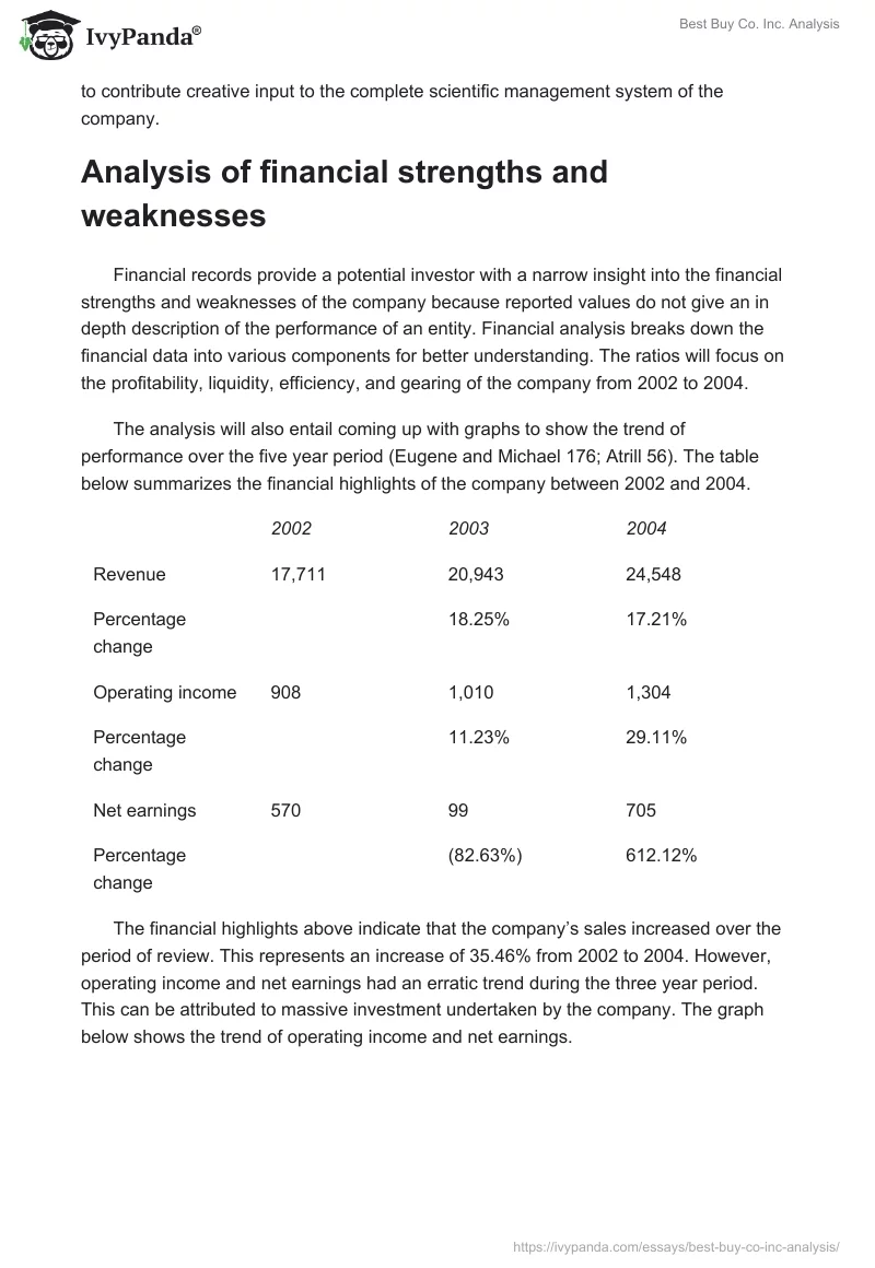 Best Buy Co. Inc. Analysis. Page 2