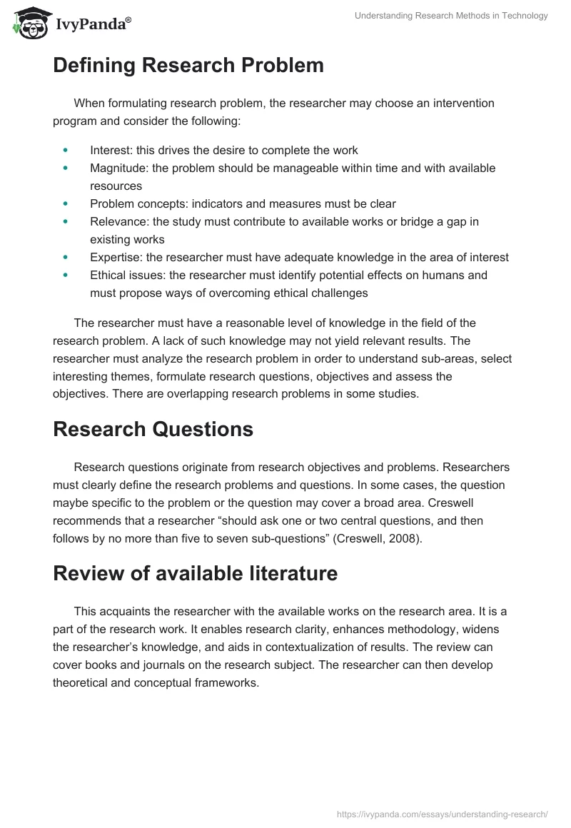 Understanding Research Methods in Technology. Page 2