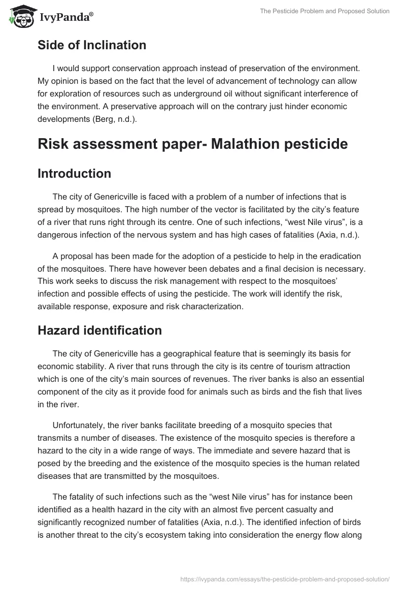 The Pesticide Problem and Proposed Solution. Page 2