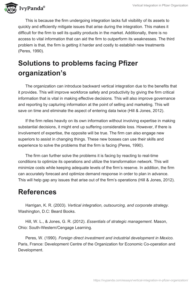 Vertical Integration in Pfizer Organization. Page 2