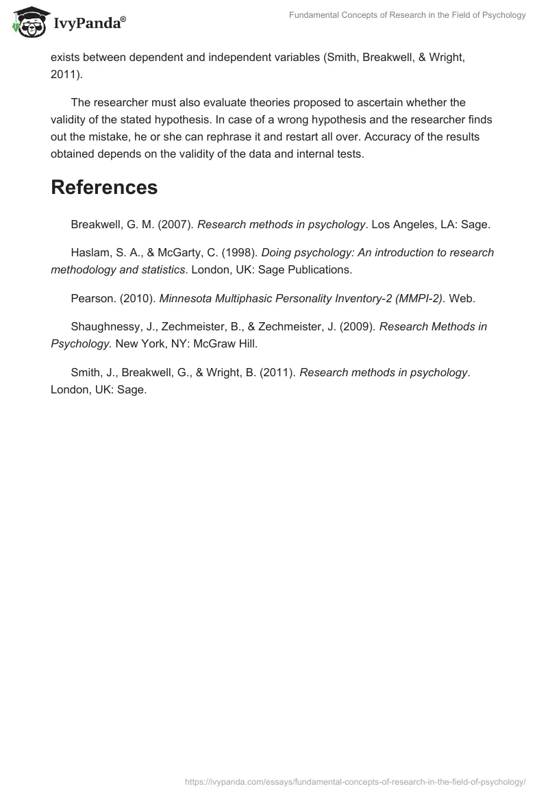 Fundamental Concepts of Research in the Field of Psychology. Page 4