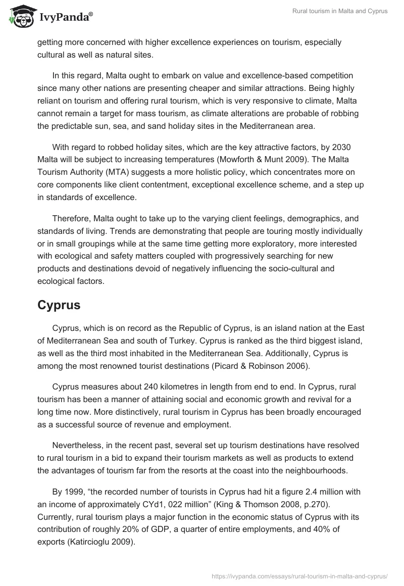 Rural Tourism in Malta and Cyprus. Page 4