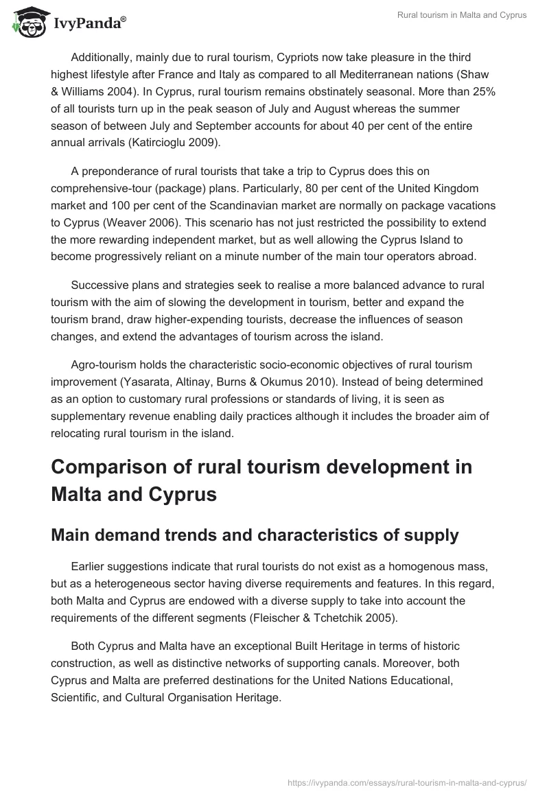 Rural Tourism in Malta and Cyprus. Page 5
