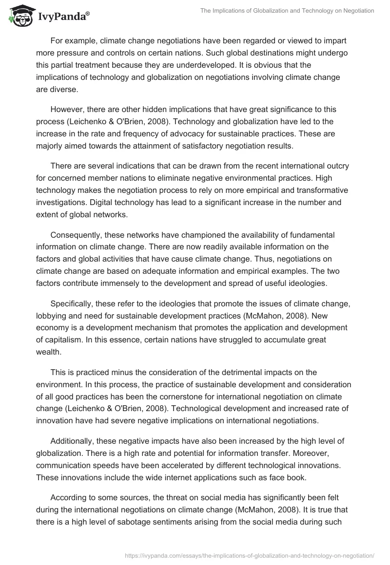 The Implications of Globalization and Technology on Negotiation. Page 3