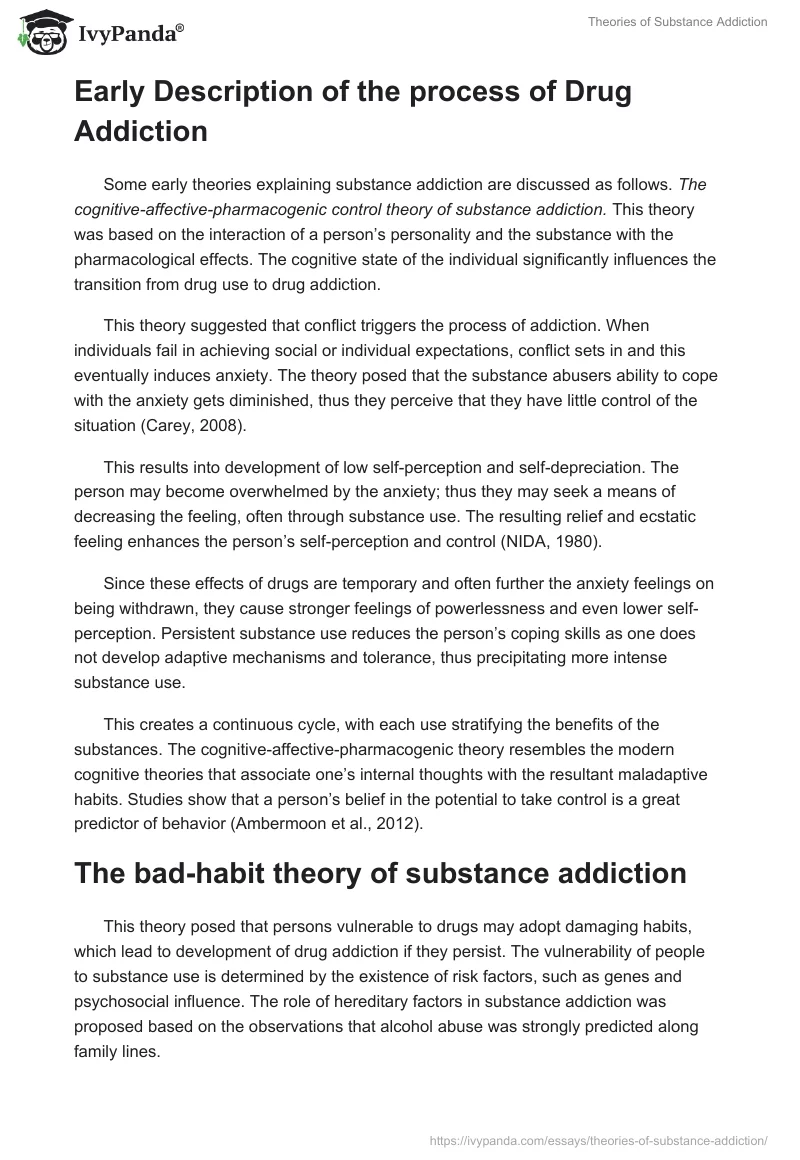 Theories of Substance Addiction. Page 3