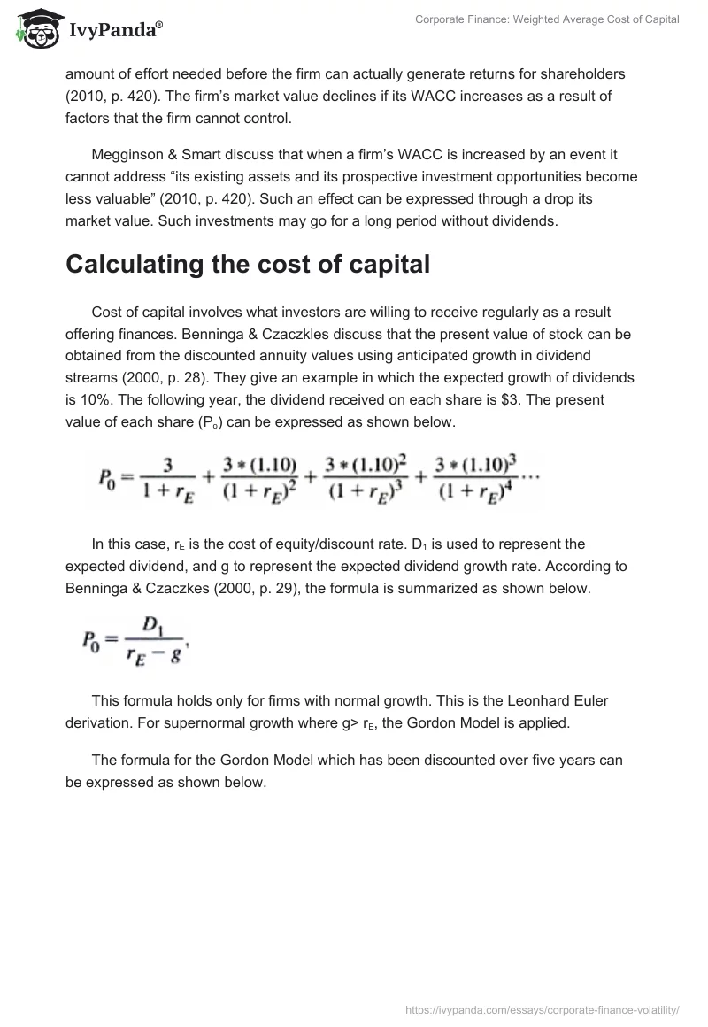 Corporate Finance: Weighted Average Cost of Capital. Page 4